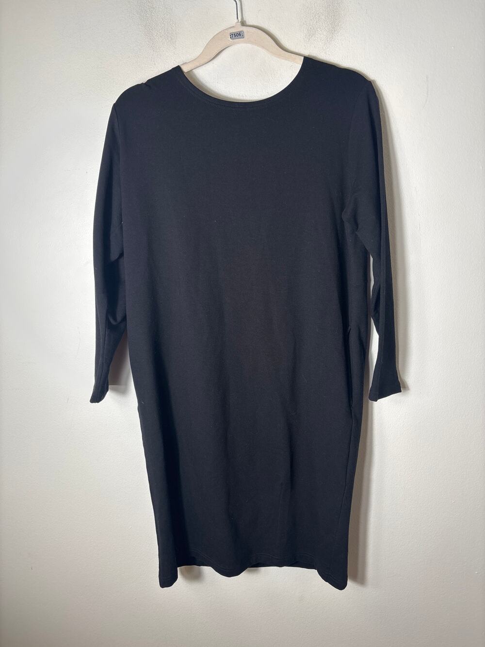 Masai Black Long Sleeve Shift Dress Sz M